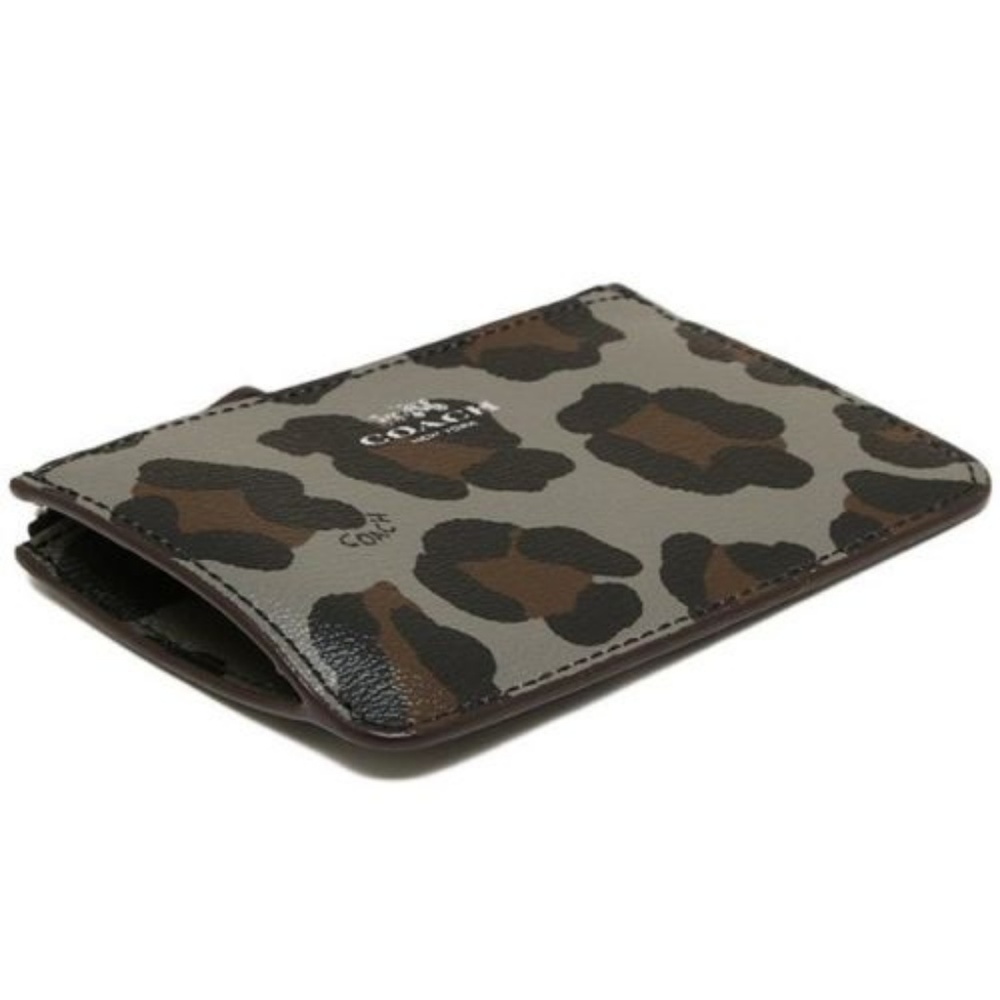 Coach F64072 Gray Ocelot Key Pouch With Gusset - Picture 7 of 8